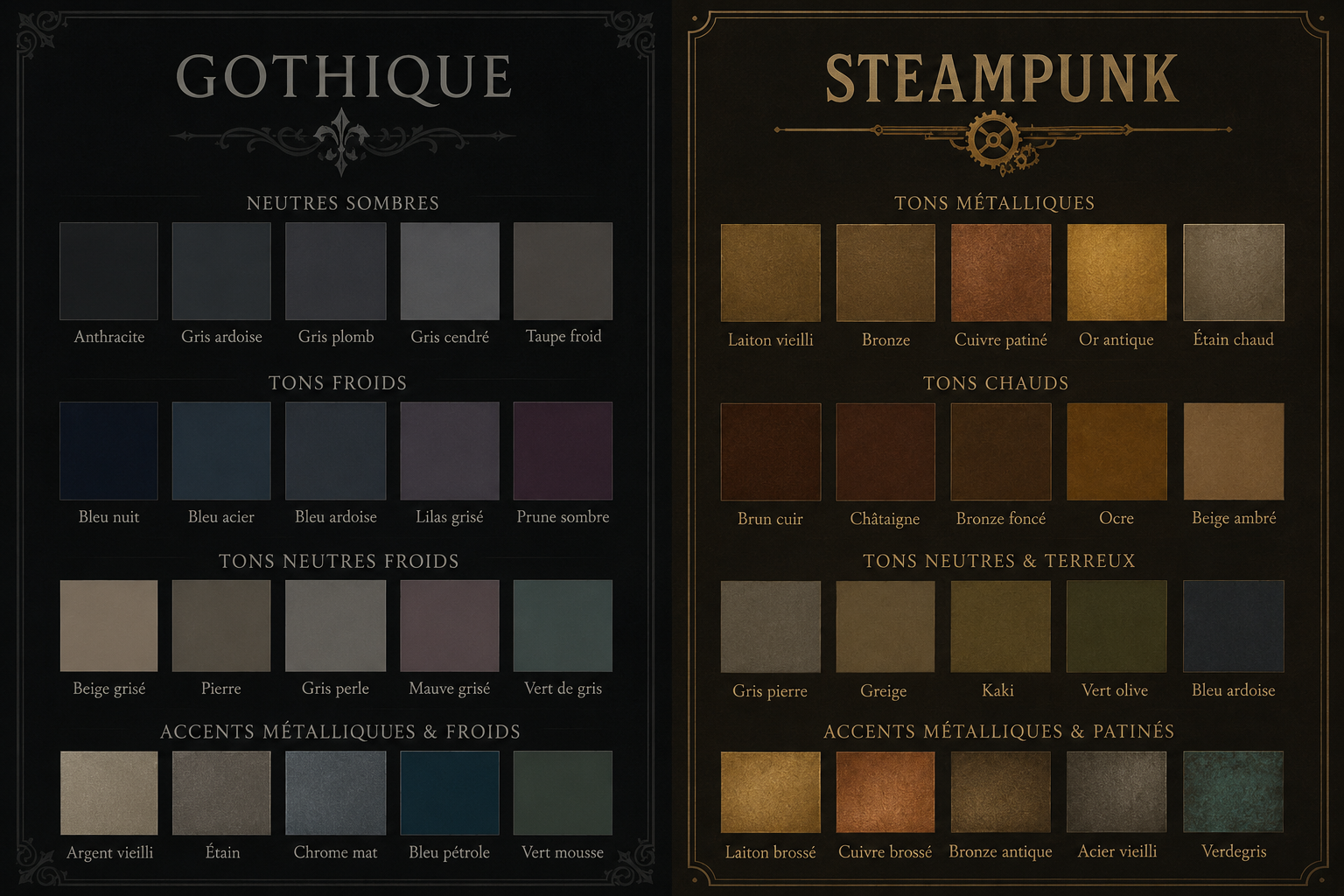 Palette chromatique des noces